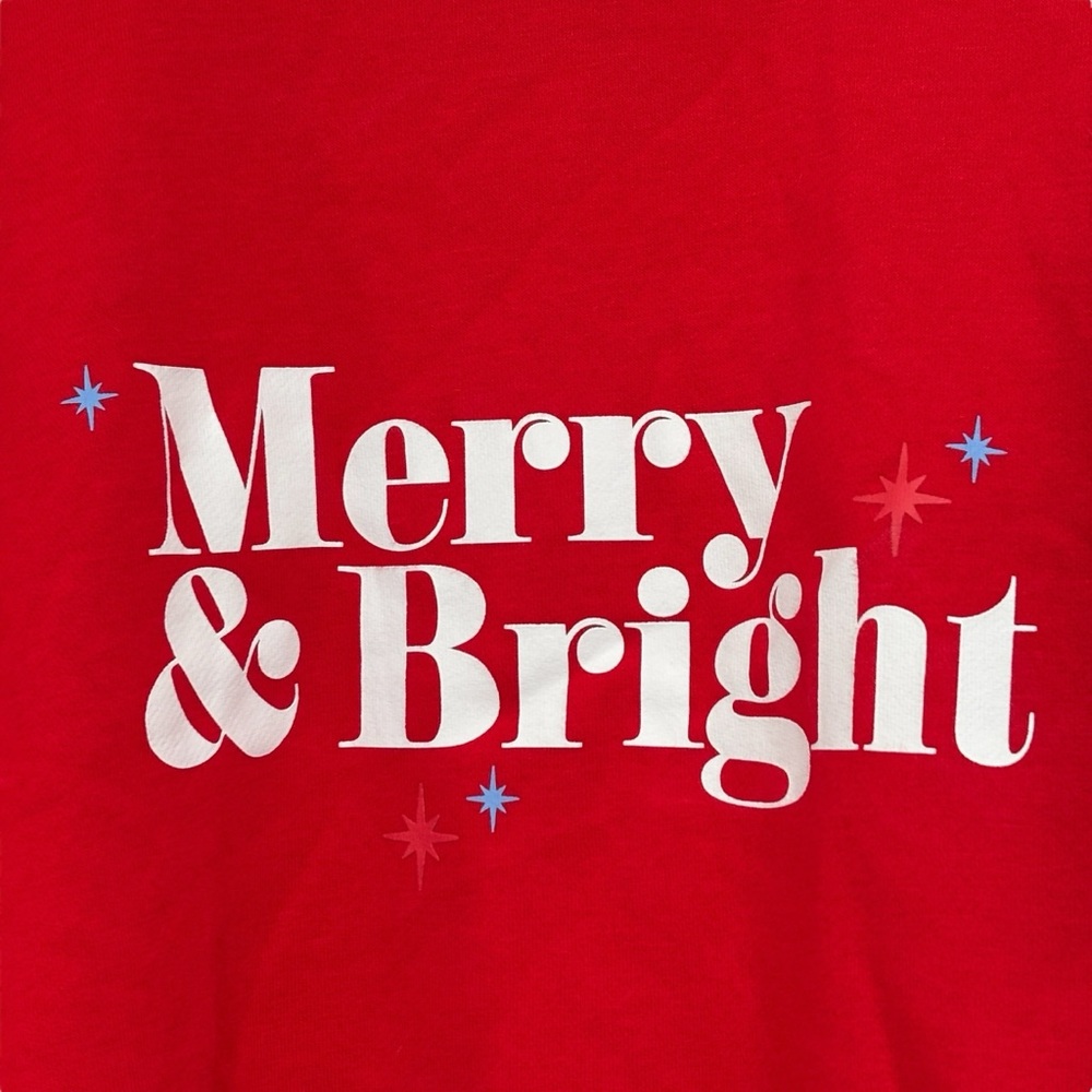 Merry & Bright Graphic Christmas Holiday Red Sweatshirt size 2X NWT Womens - Picture 5 of 11